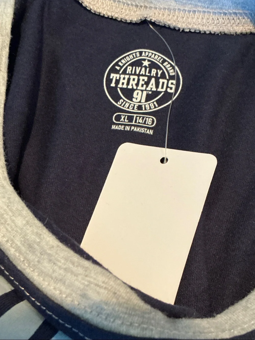 Navy and White Penn State Ringer Tee